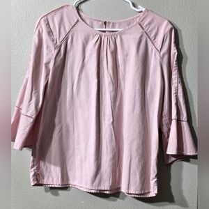 Abercrombie & Fitch Women's Blush Boho Trumpet Bell 3/4 Sleeve Blouse M Prairie